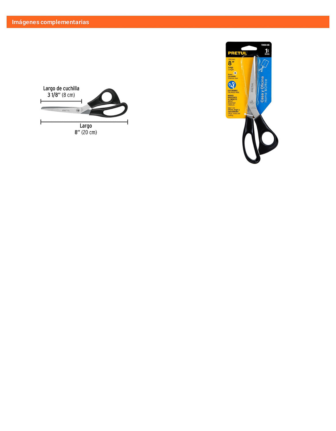 Tijera de acero inoxidable para office 8