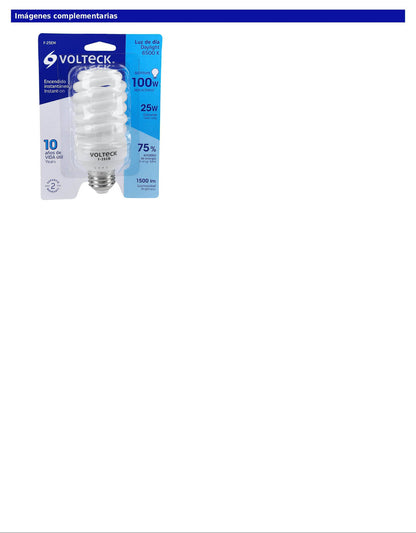 Lámpara espiral mini T2 de 25 W con luz de día