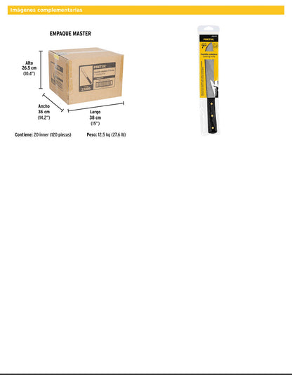 Cuchillo cebollero de 7 pulgadas con mango de polipropileno