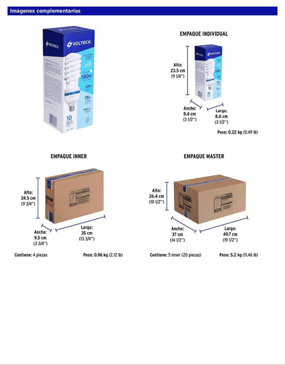 Lámpara espiral T5 de 45 W con luz de día