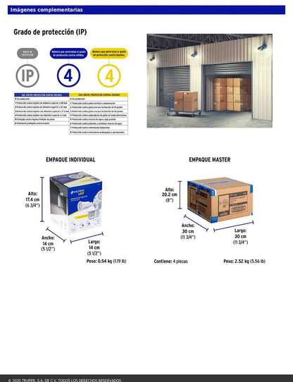 Arbotante blanco con sensor de movimiento y doble cabezal dirigible