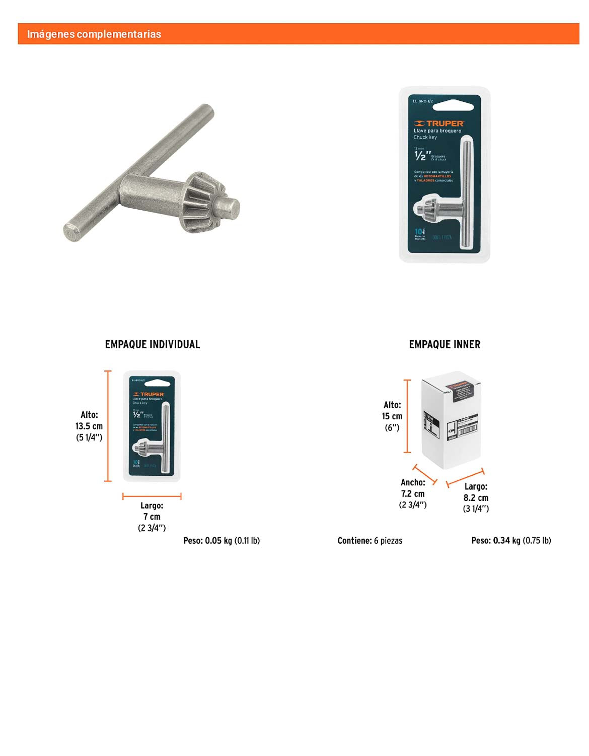 Llave para broquero de 1/2"