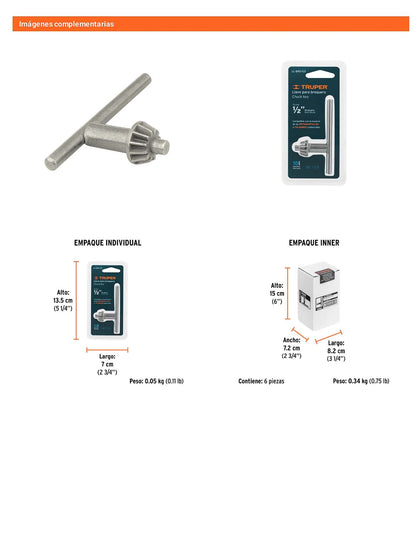 Llave para broquero de 1/2"