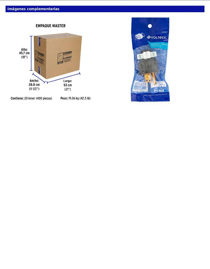 Clavija industrial reforzada aterrizada de 127 V y 15 A con 2 polos + tierra