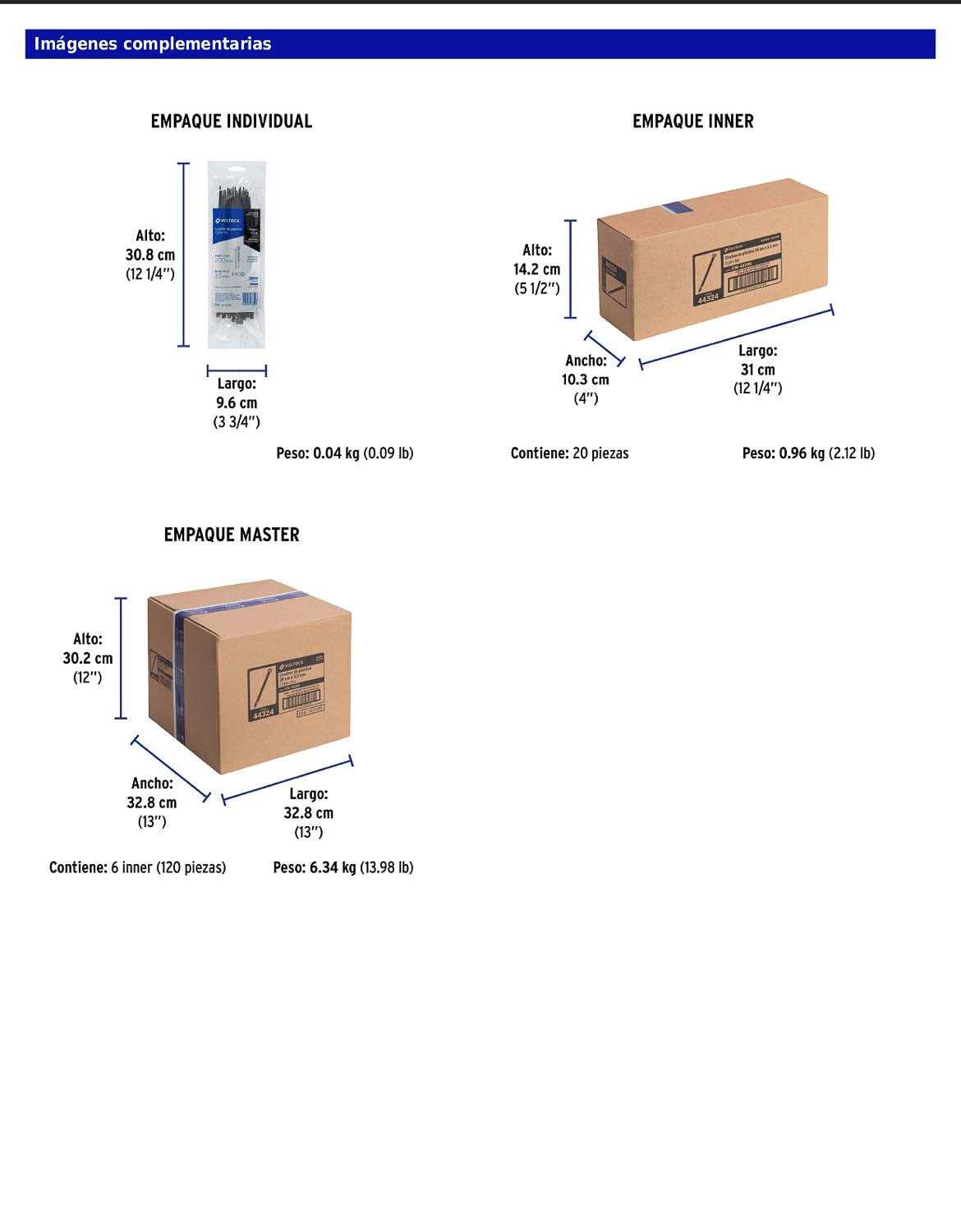 Bolsa con 50 cinchos plásticos 40 lb 200 x 3.5 mm negro
