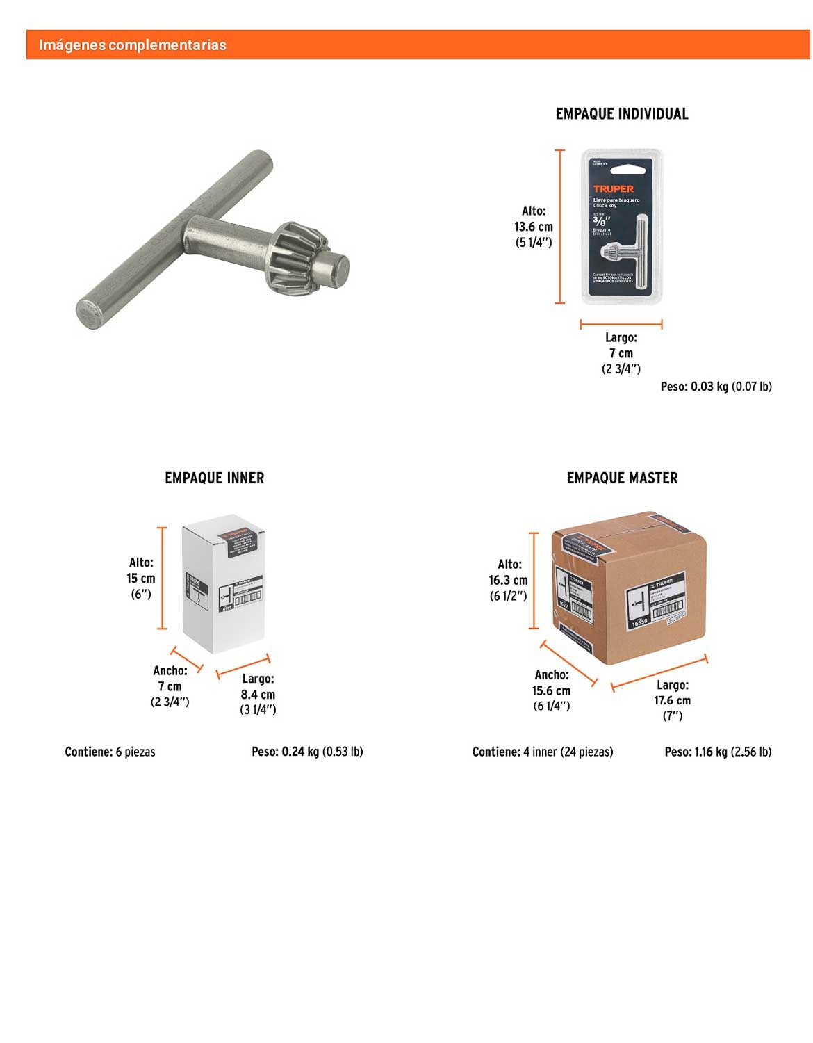 Llave para broquero de 3/8"