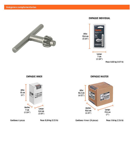 Llave para broquero de 3/8"