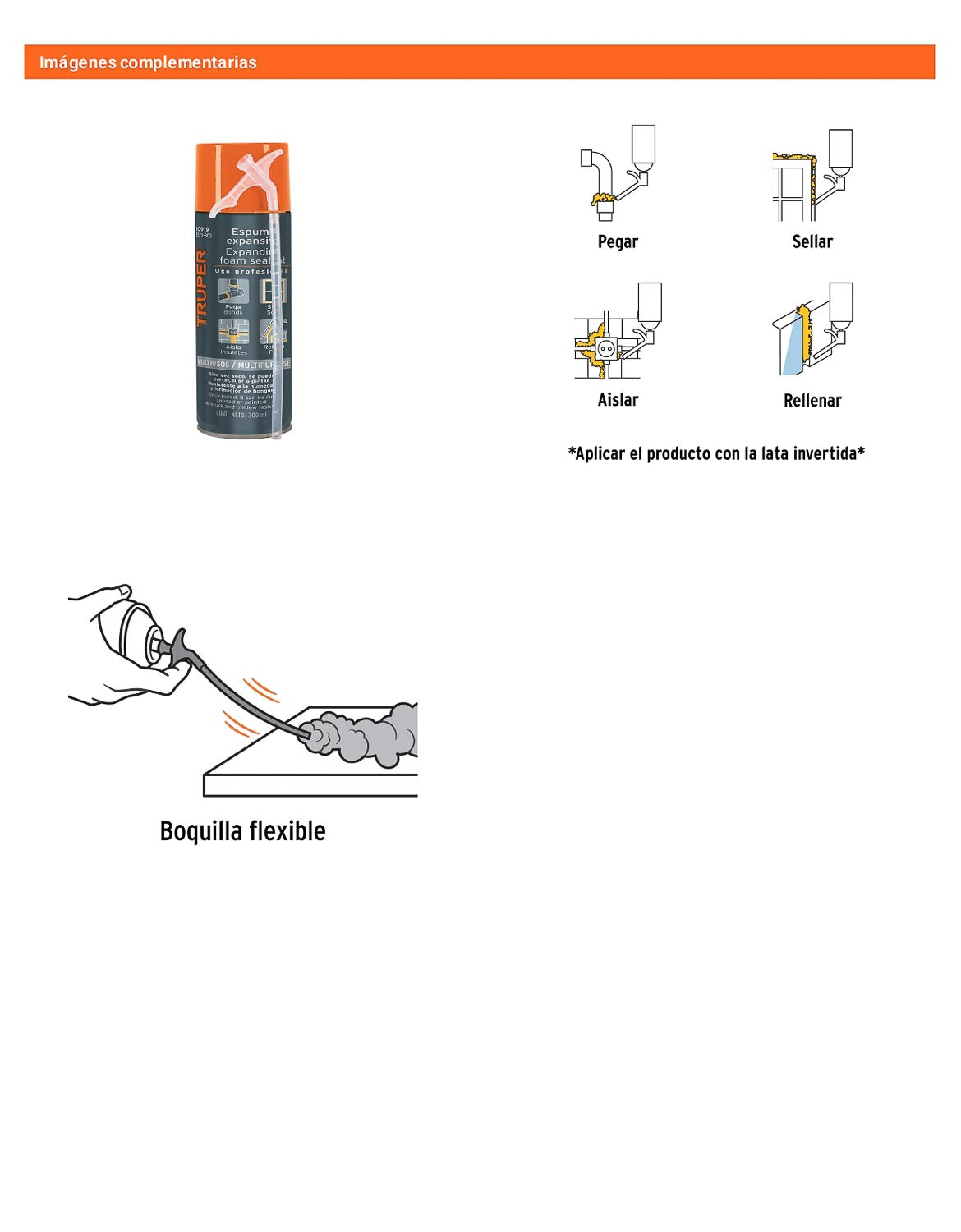 Espuma expansiva de poliuretano 300 ml