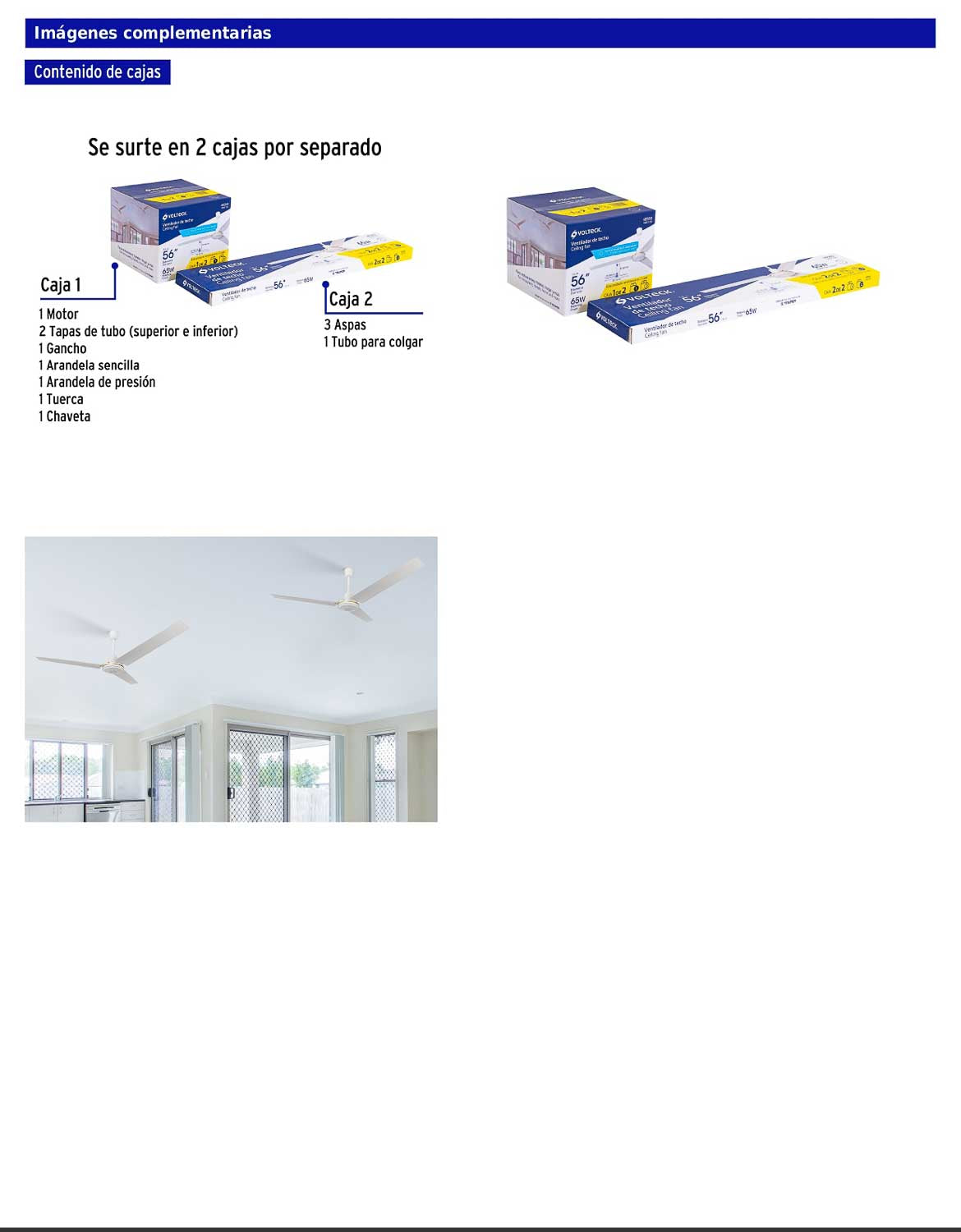 Ventilador de techo para interior de 56" blanco