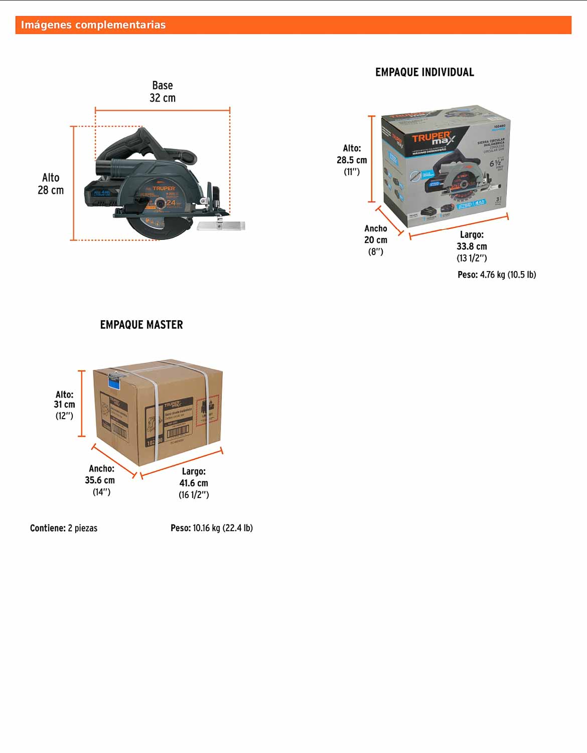Sierra circular inalámbrica de 6-1/2 in con batería 20 V