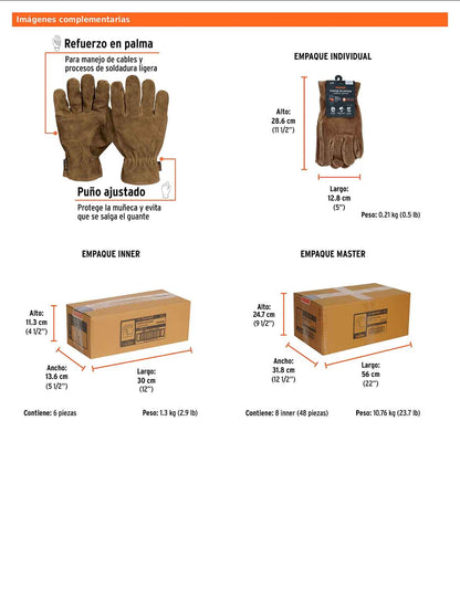 Guantes de carnaza para electricista TRUPER (GU-715)