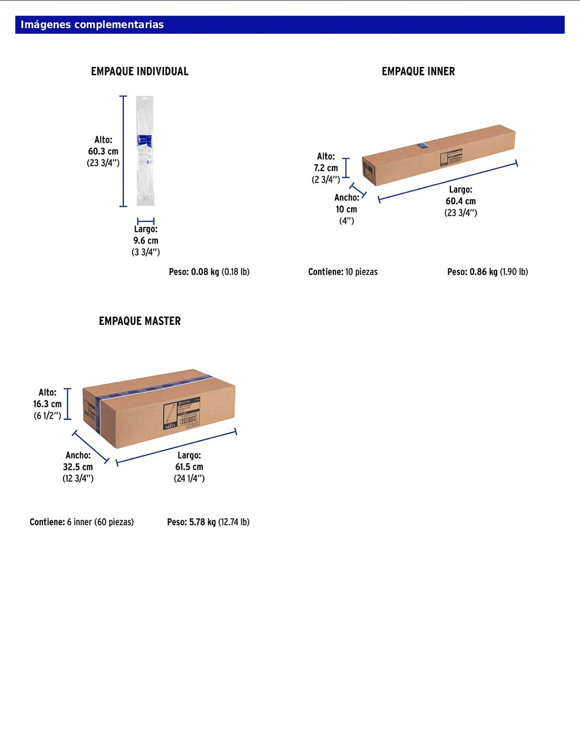 Bolsa con 25 cinchos plásticos de 50 lb de 50 cm de largo y 4.5 mm de ancho en color natural