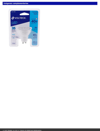 Lámpara LED de 6W tipo MR16 con luz de día