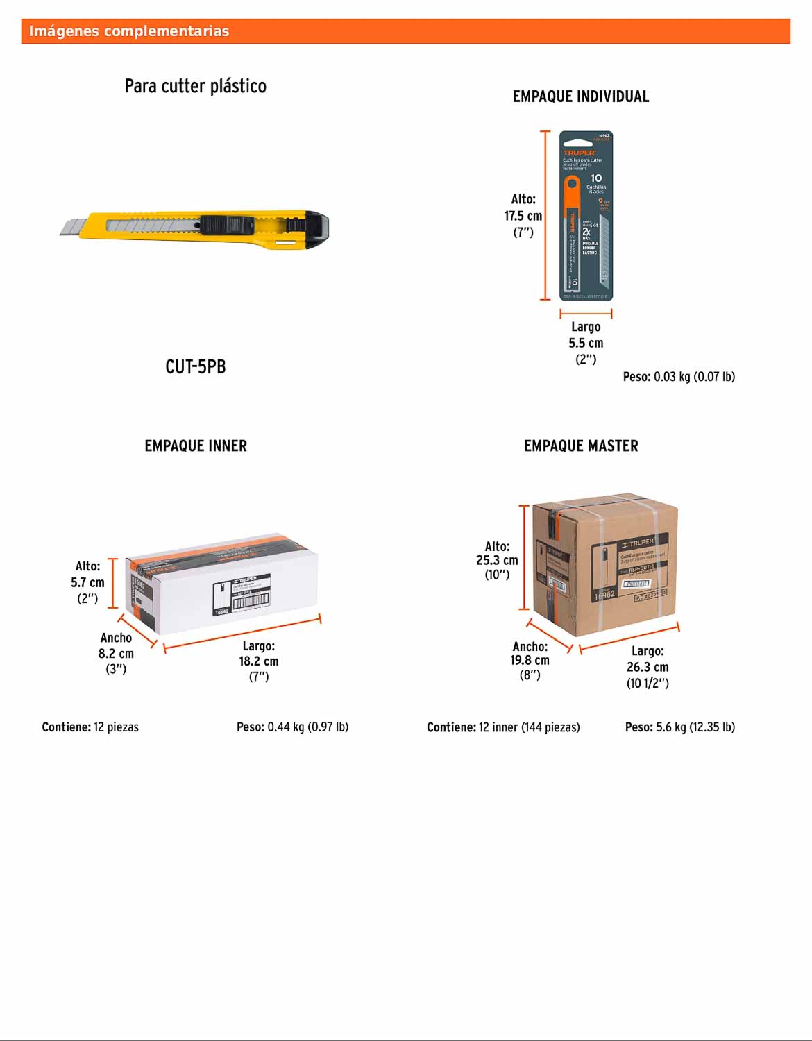 Estuche con 10 cuchillas de 9 mm para cutter