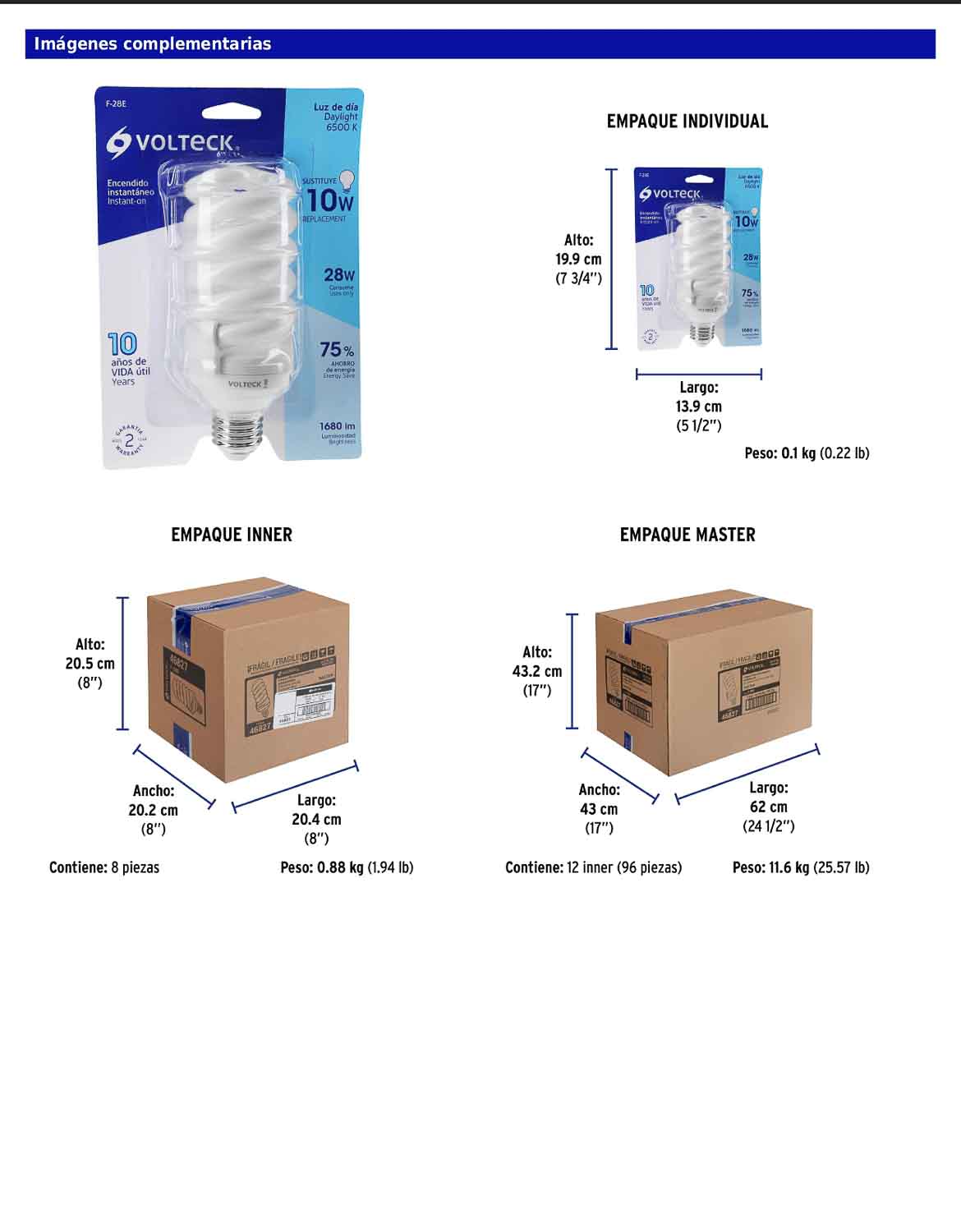 Lámpara espiral T4 de 28 W con luz de día