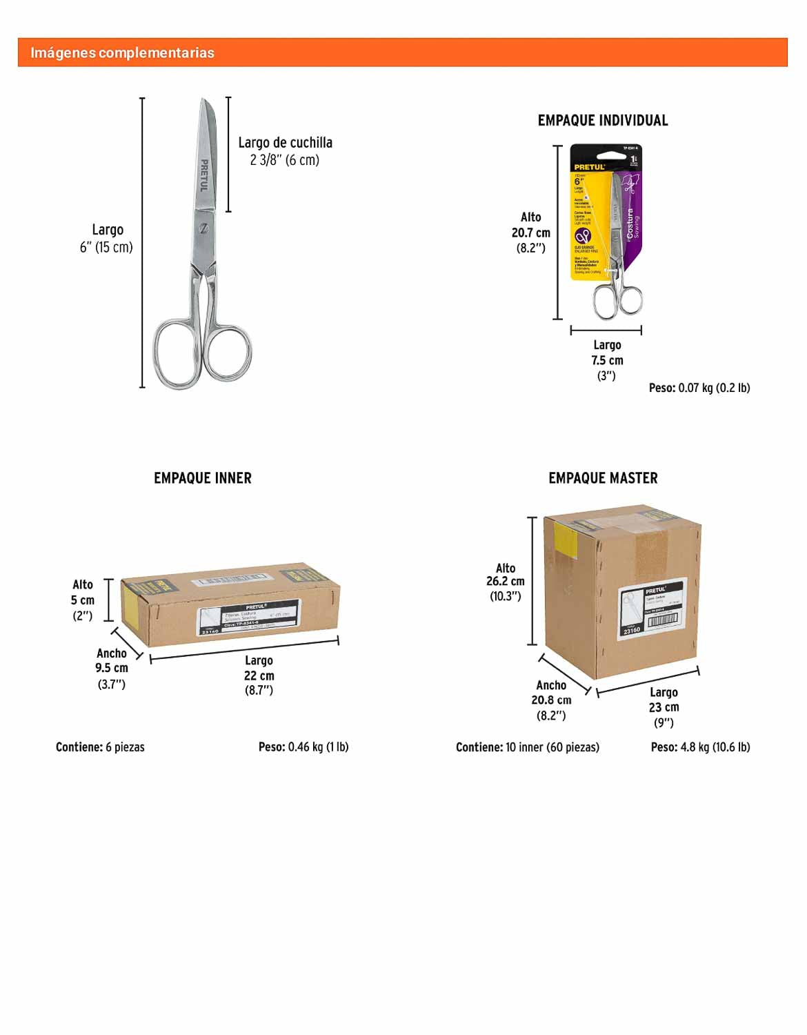 Tijera de costura con ojo grande 6
