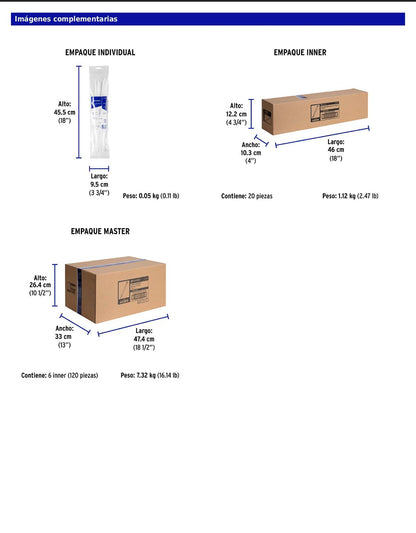 Bolsa con 25 cinchos plásticos de 50 lb de 35 cm de largo y 4.5 mm de ancho en color natural
