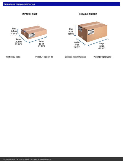 Extensión reforzada aterrizada 30 m 3x14 AWG