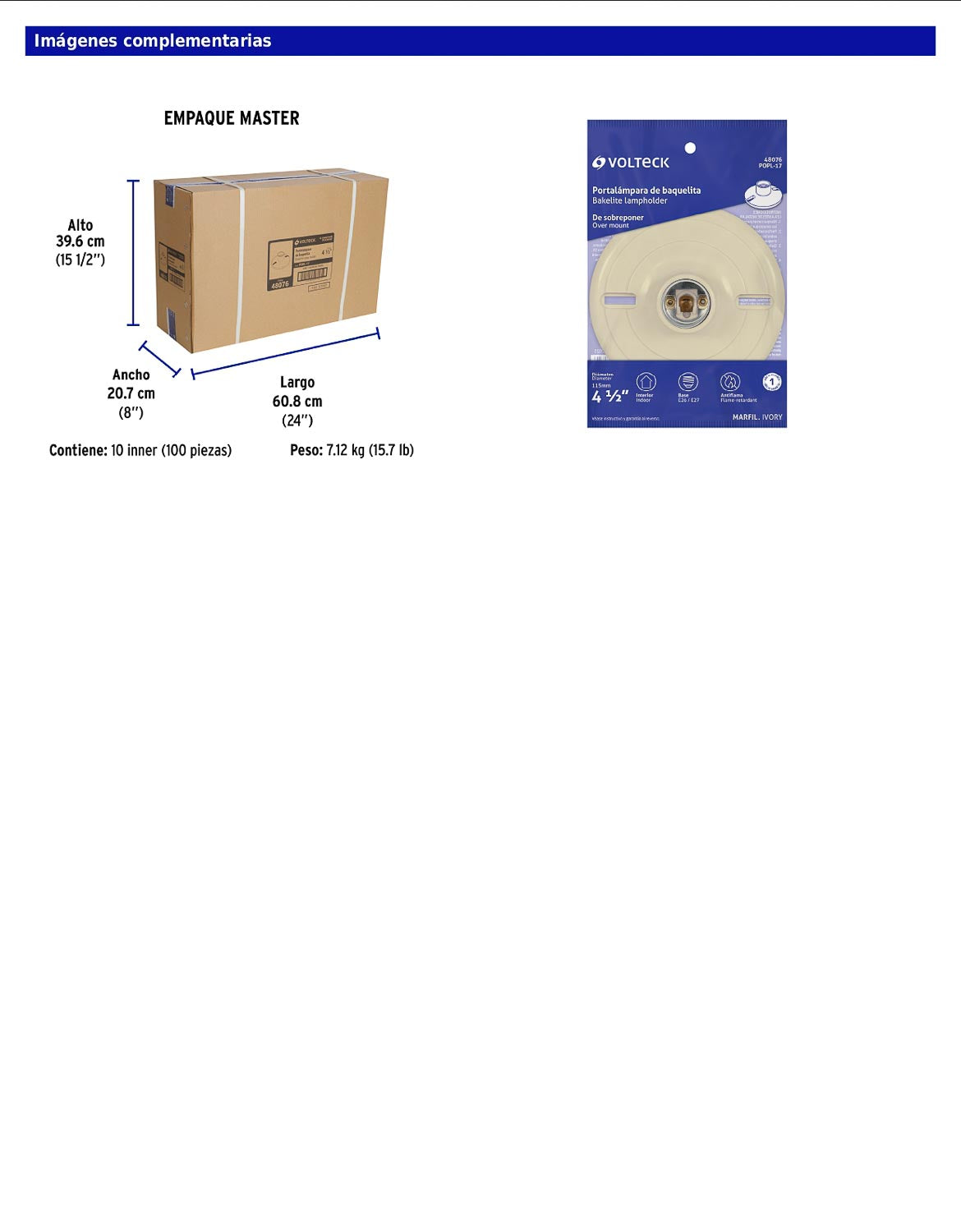 Portalámpara de baquelita de 4-1/2 in con casquillo de aluminio y base redonda