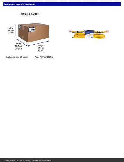 Extensión reforzada aterrizada 6 m calibre 14