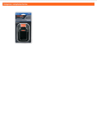 Batería de ion litio de 20 V con capacidad de 2 Ah