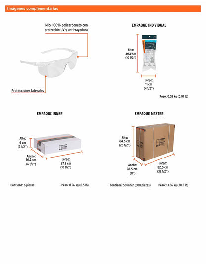 Lentes de seguridad transparentes TRUPER Ultralite