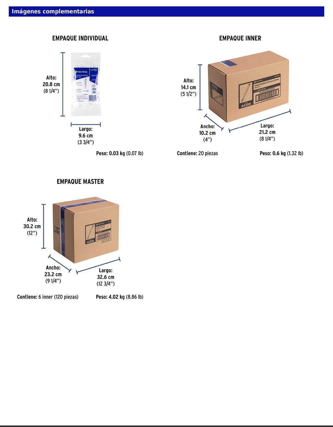 Bolsa con 100 cinchos plásticos 18 lb 100 x 2.5 mm natural