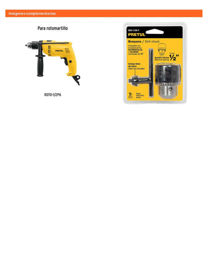 Broquero 1/2" con llave PRETUL
