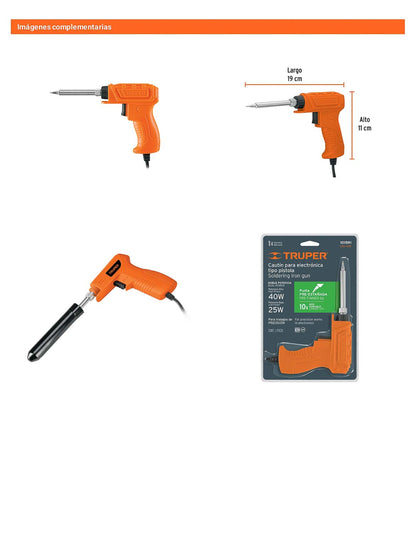 Cautín de 40 W tipo pistola para electrónica