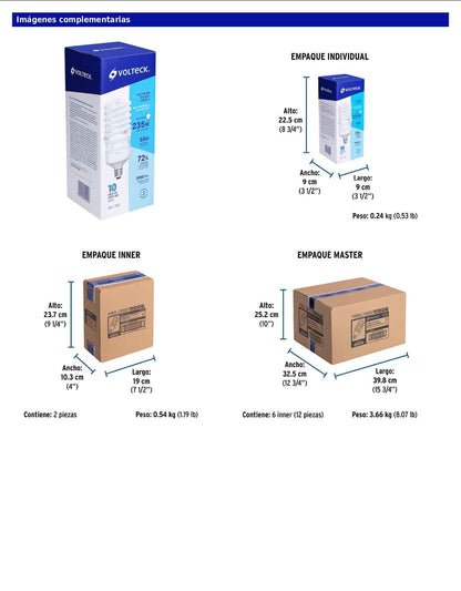 Lámpara espiral T4 de 65 W con luz de día