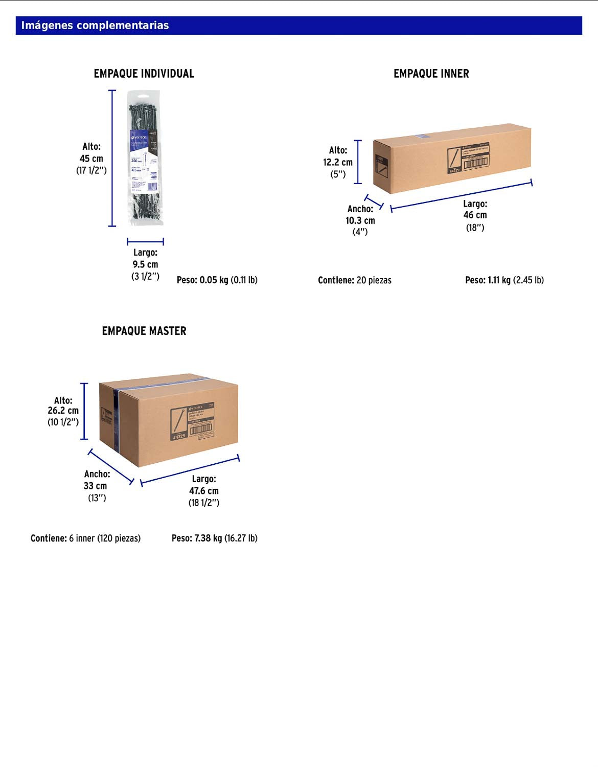 Bolsa con 25 cinchos plásticos de 50 lb de 35 cm de largo y 4.5 mm de ancho en color negro