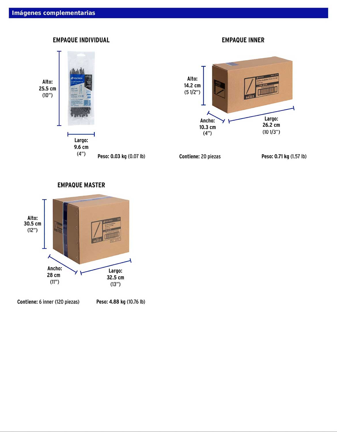 Bolsa con 50 cinchos plásticos 40 lb 150 x 3.5 mm natural