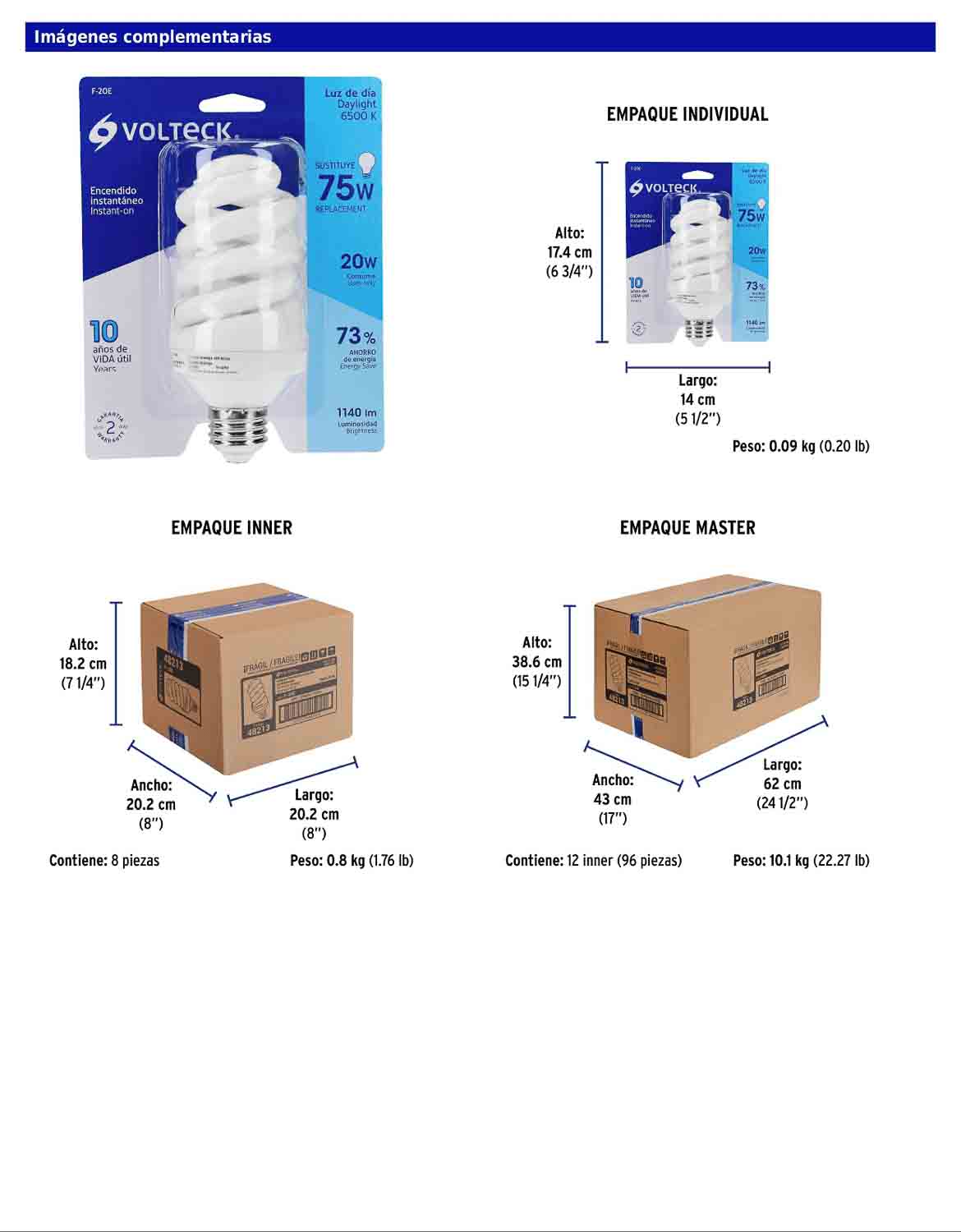 Lámpara espiral T4 de 20 W con luz de día