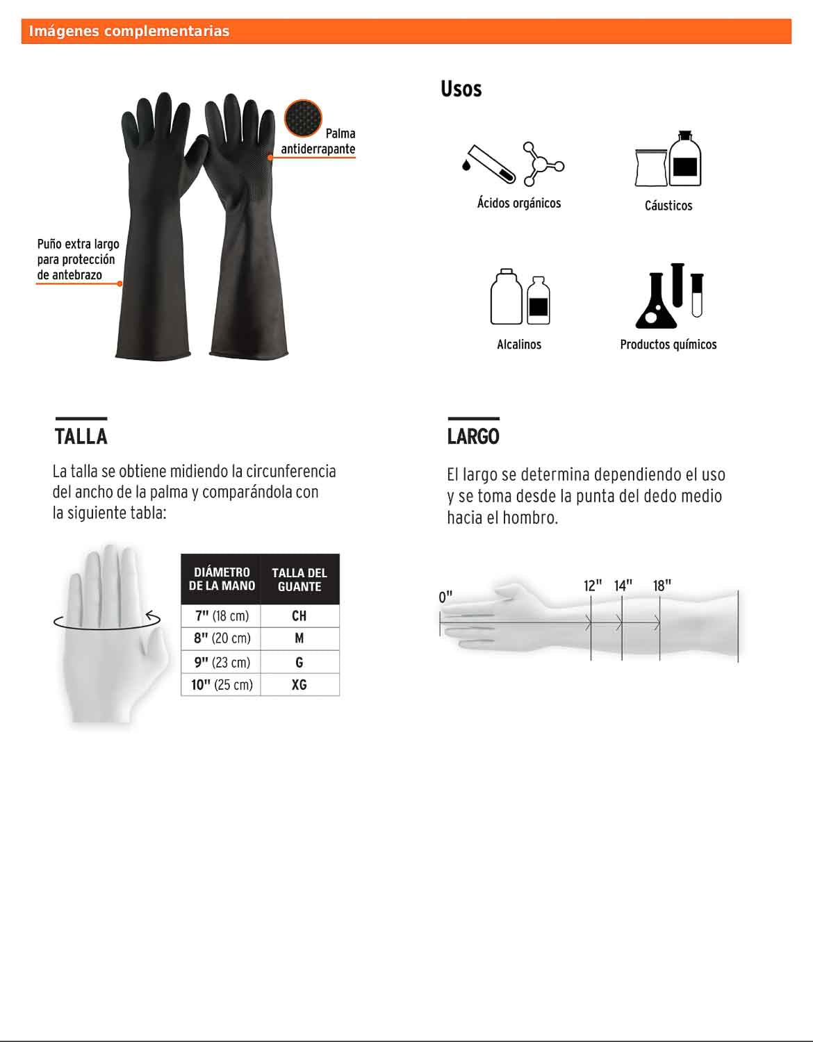 Guantes de látex industriales grande
