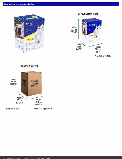 Arbotante tipo farol tradicional suspendido para exterior color blanco