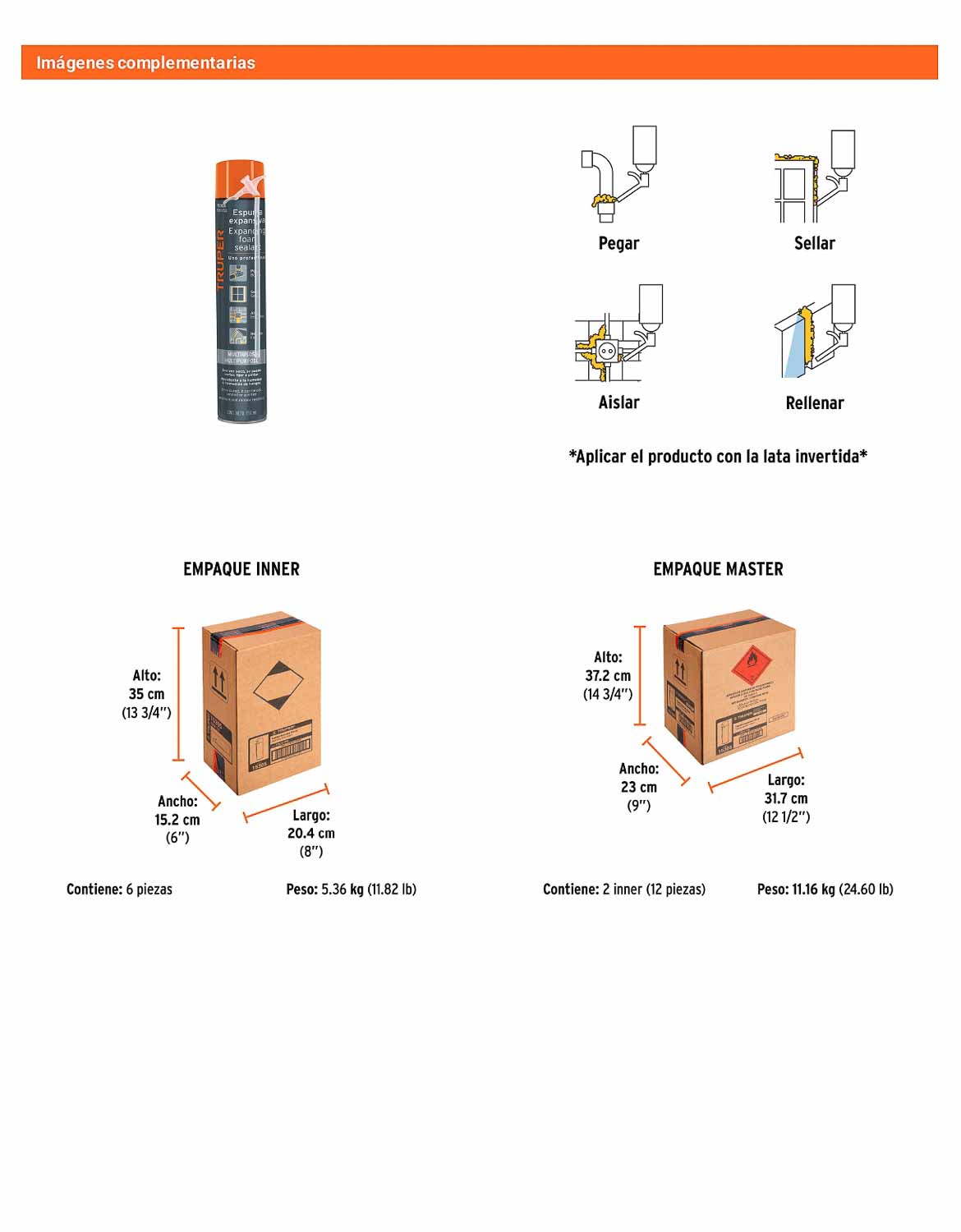 Espuma expansiva de poliuretano 750 ml