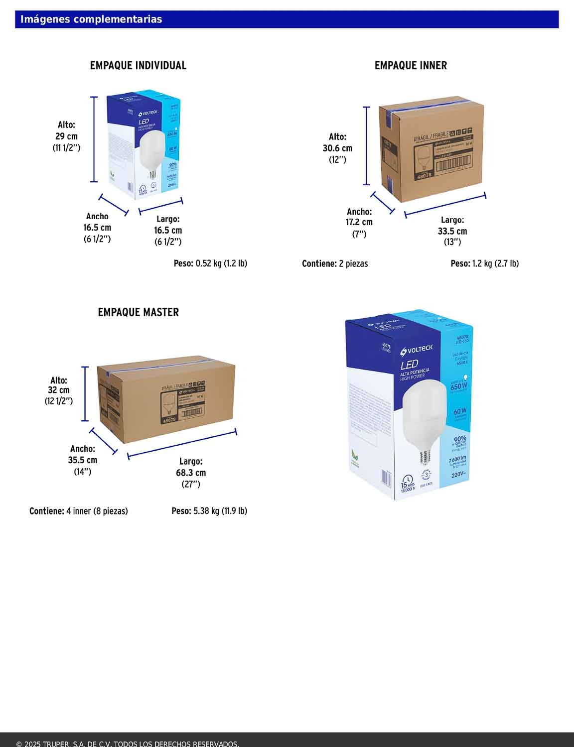 Foco LED de alta potencia de 60W con luz fría