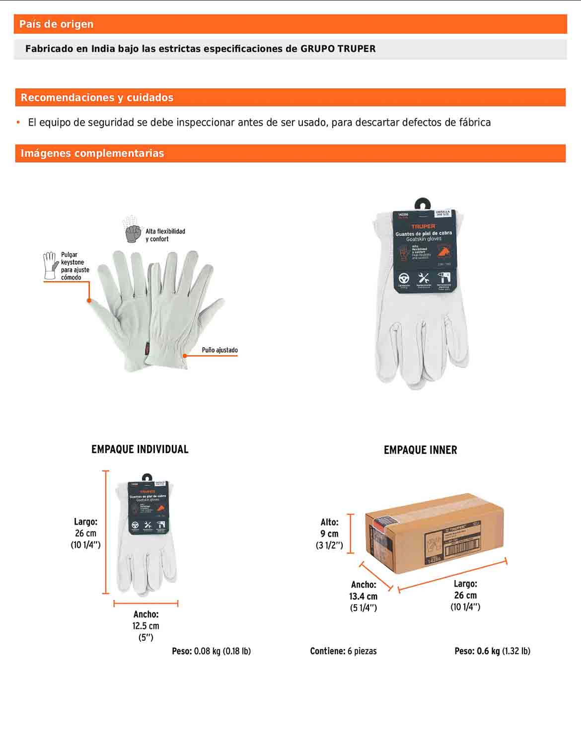 Guantes de piel de cabra tipo operador (GU-725)