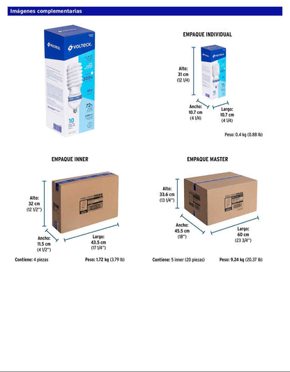 Lámpara espiral fluorescente T5 de 85 W de alta potencia luz de día