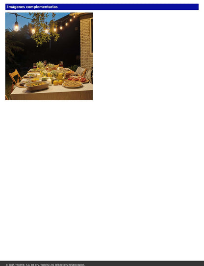 Serie de luces incandescentes de 14.6 m con 24 lámparas para exterior