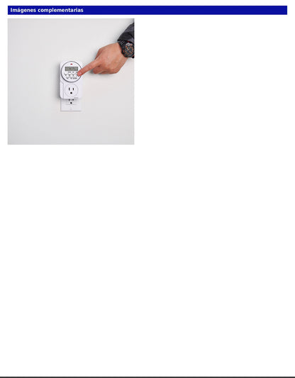 Temporizador digital de 8 eventos de 125 V con pantalla LCD