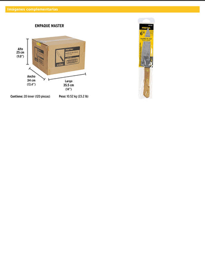 Cuchillo de chef de 6 pulgadas con mango de madera