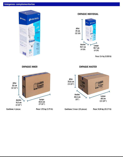 Lámpara espiral T5 de 85 W con luz de día