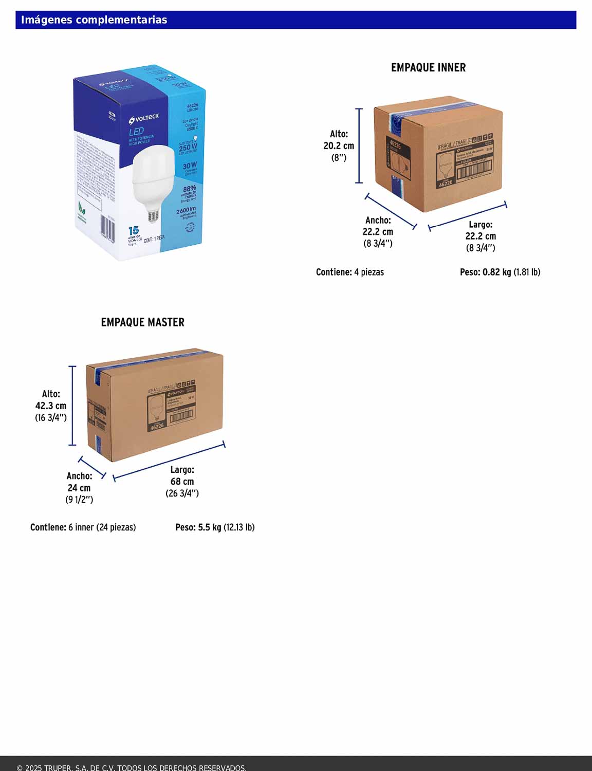 Foco LED de alta potencia de 30W con luz fría