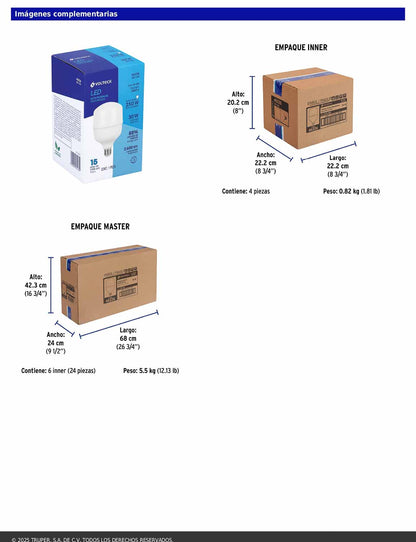 Foco LED de alta potencia de 30W con luz fría