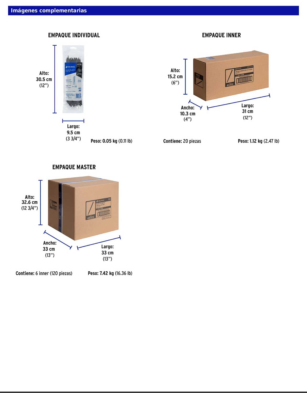 Bolsa con 100 cinchos plásticos 18 lb 200 x 2.5 mm negro