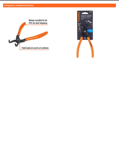 Pinza de punta a 90 grados de 6 3/4 pulgadas para cerrar anillos con mango de PVC