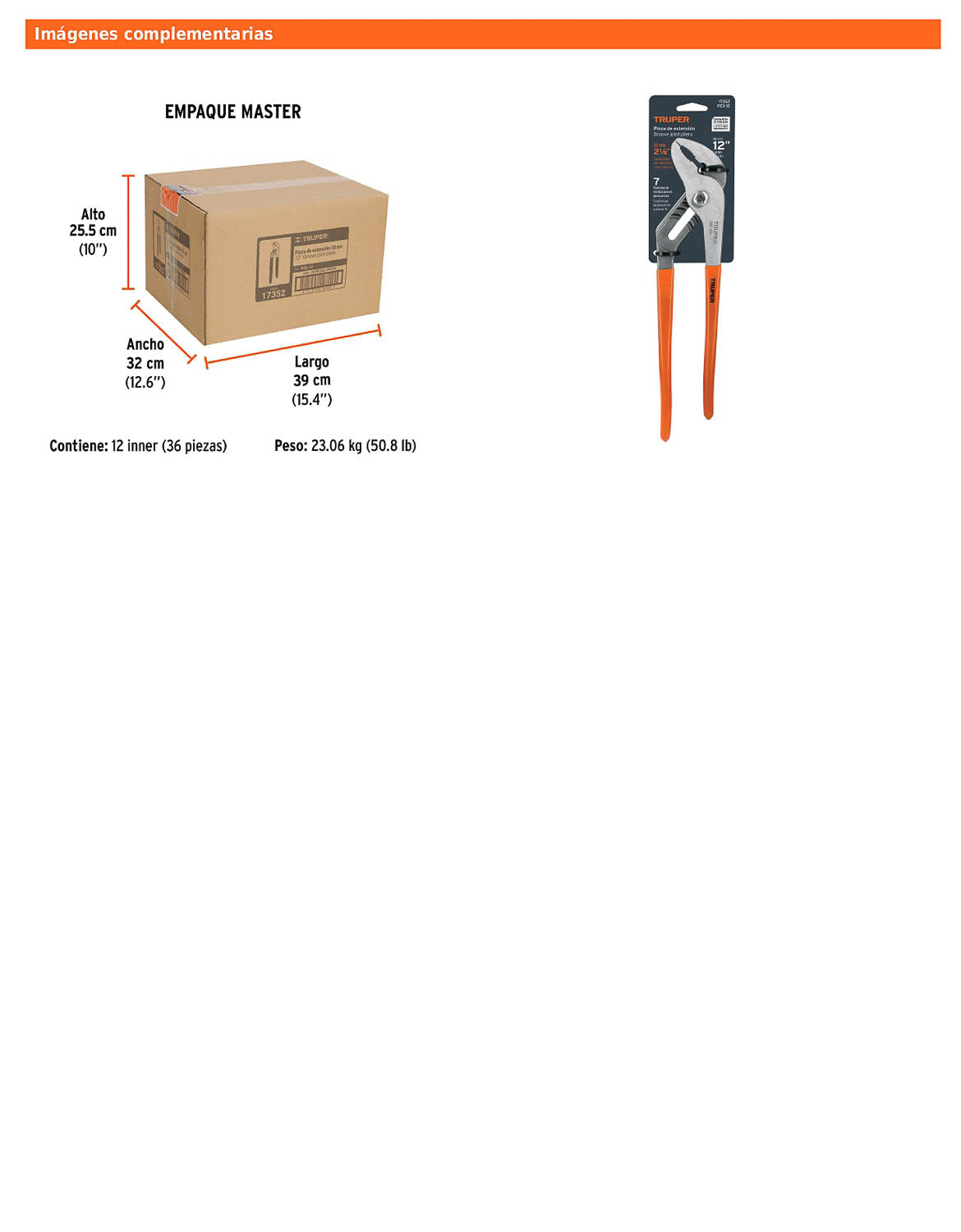 Pinza de extensión de 30 cm con mango de PVC