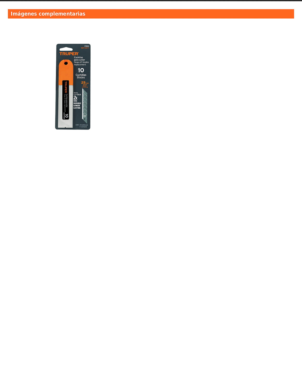 Estuche con 10 cuchillas de 25 mm para cutter