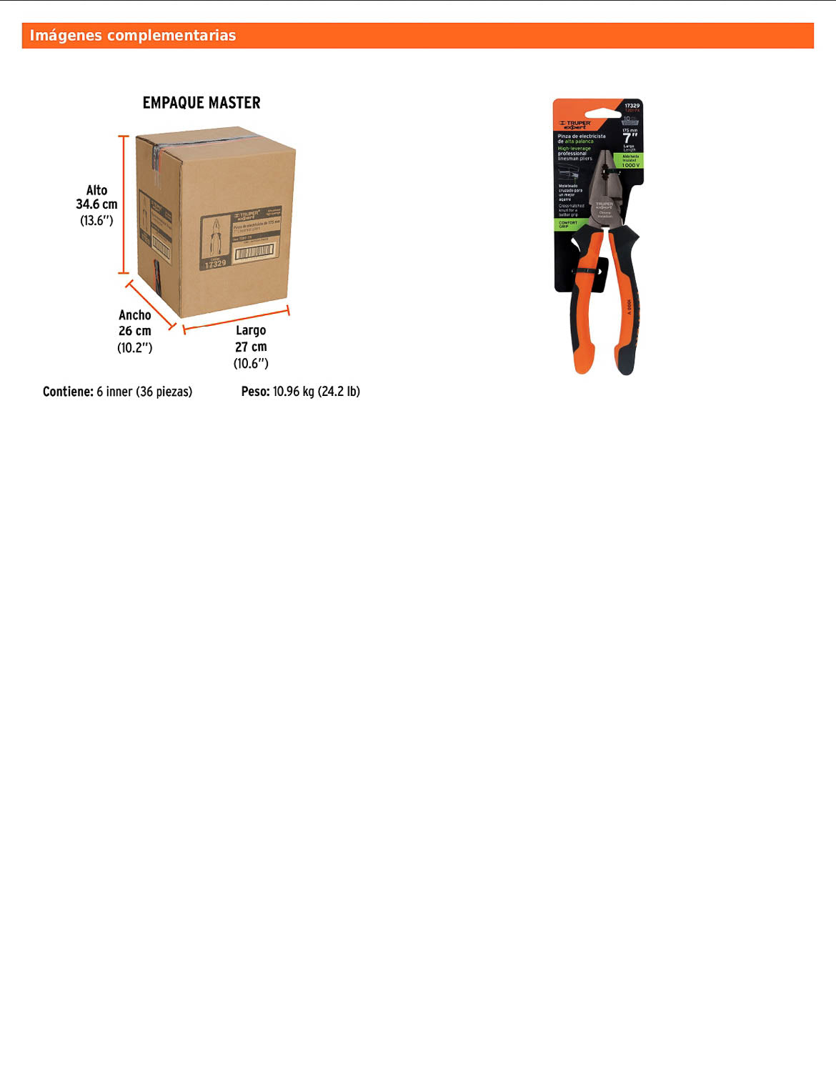 Pinza para electricista 7" alta palanca con mango Comfort Grip